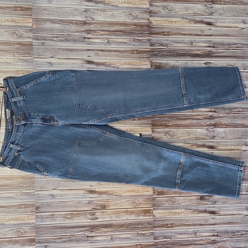 Carhartt Womens Rugged Flex Relaxed Fit Double Front Jeans NEW Size 4